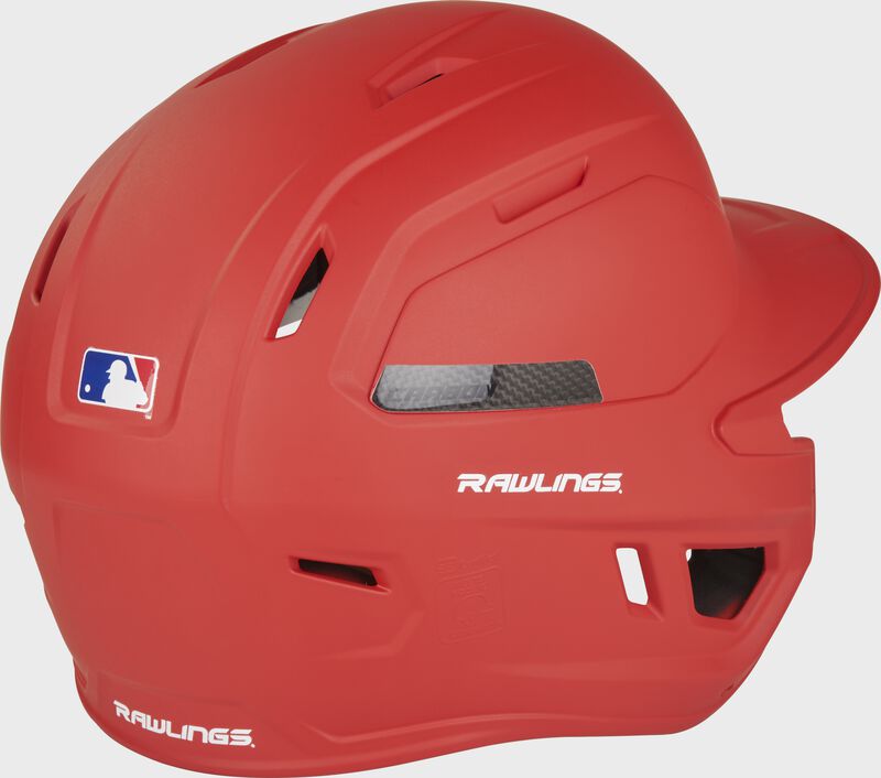 Back right-side view of Rawlings Mach Carbon Batting Helmet - SKU: CAR07A loading=