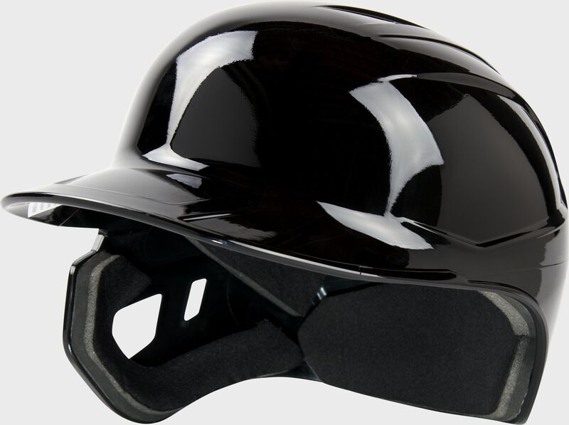 Front angle of a Mach single ear batting helmet for a left handed batter - SKU: MSE01A-LHB loading=