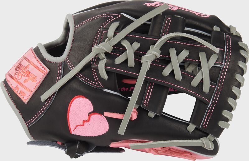 Rawlings Heart of the Hide Broken Heart 11.5" glove with a broken heart logo embroidered on the thumb loading=