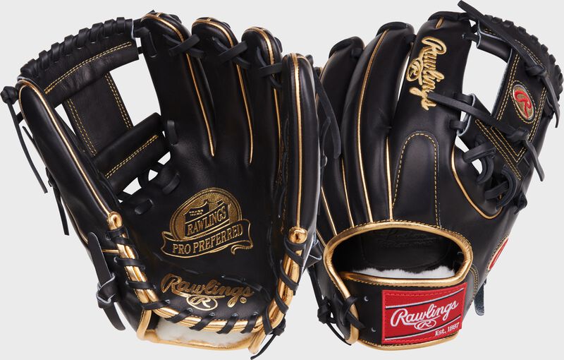 2 images of the back & palm of a JP Crawford Gameday 57 Pro Preferred glove - SKU: RPROS2175-2JC loading=