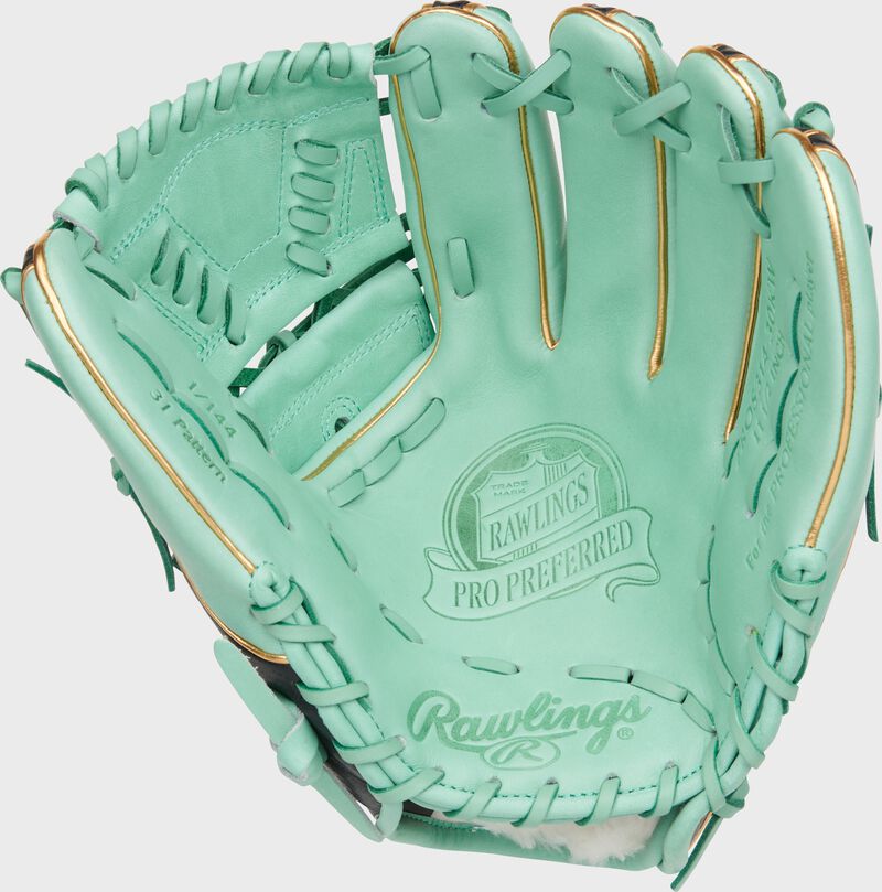 Black palm of a Rawlings Pro Preferred Kolten Wong glove - SKU: PROS314-30KW loading=