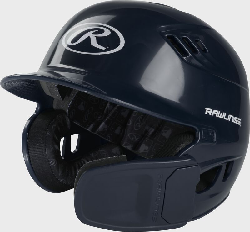 Front left-side view of R16 Reverse Clear Coat Batting Helmet | Junior & Senior - SKU: RSGR6R00 loading=
