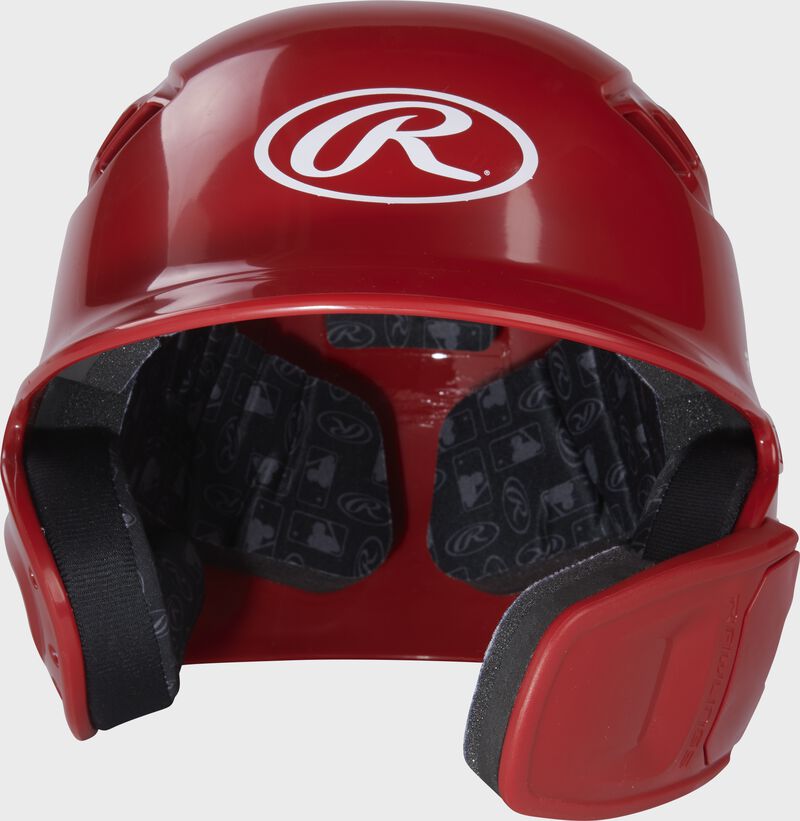 Front view of Scarlet R16 Reverse Clear Coat Batting Helmet | Junior & Senior - SKU: RSGR6R00 loading=