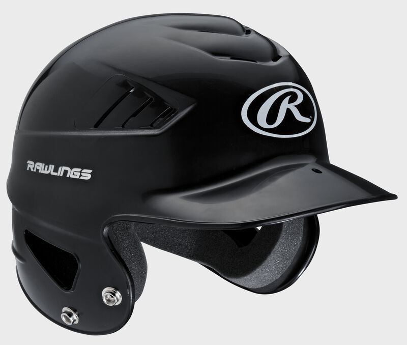 Front Right view of a Black Coolflo Batting Helmet | SKU: RCFH-B loading=