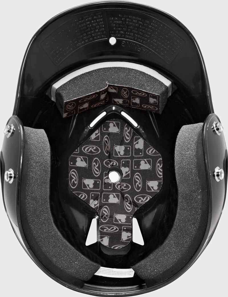 Inside view of a Black Coolflo Batting Helmet | SKU: RCFH-B loading=