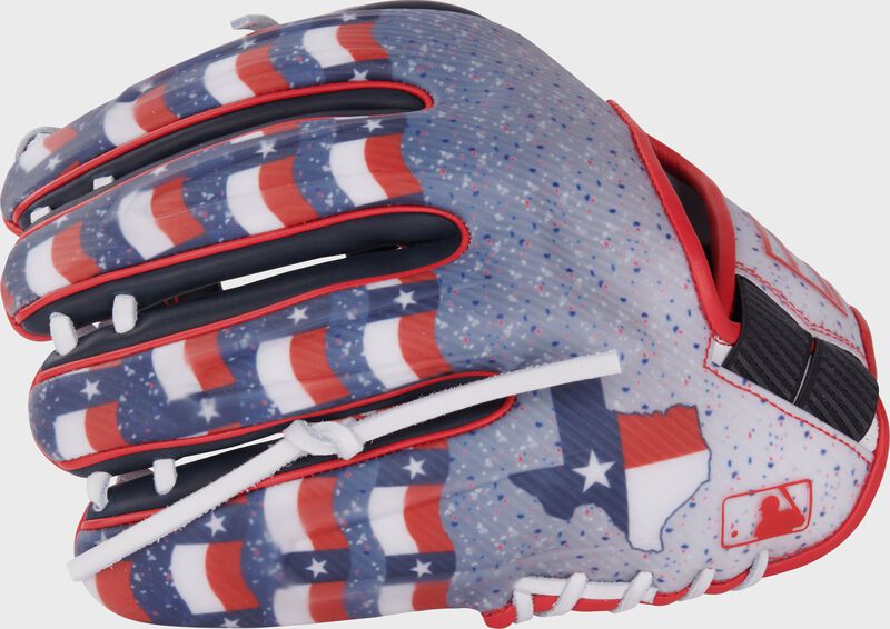 Texas inspired back design of a Texas All-Star Game REV1X glove loading=