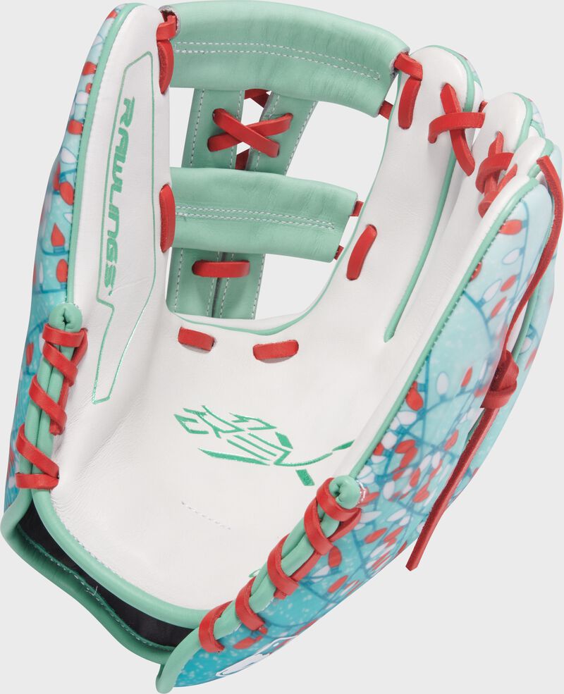 Angled palm image of a Rawlings REV1X 11.75" Holiday Lights infield glove loading=