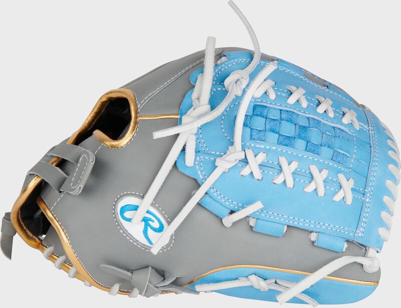 Liberty Advanced Color Series 12.5 in Fastpitch Glove, Gray/Columbia Blue, Left loading=