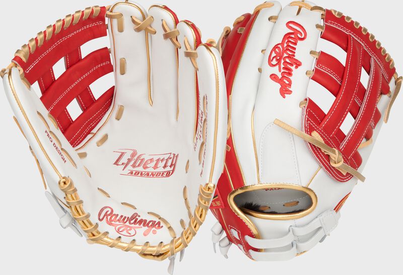 Liberty Advanced Color Series 12.75 in Outfield Glove, White/Scarlet, Left loading=