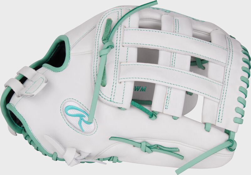 Thumb of a white Liberty Advanced 13" outfield glove with a white H-web loading=