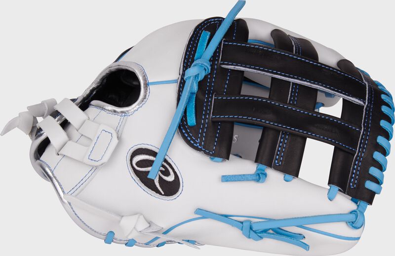 Thumb of a white/black Liberty Advanced 12.25" utility fastpitch glove with a black H-web loading=