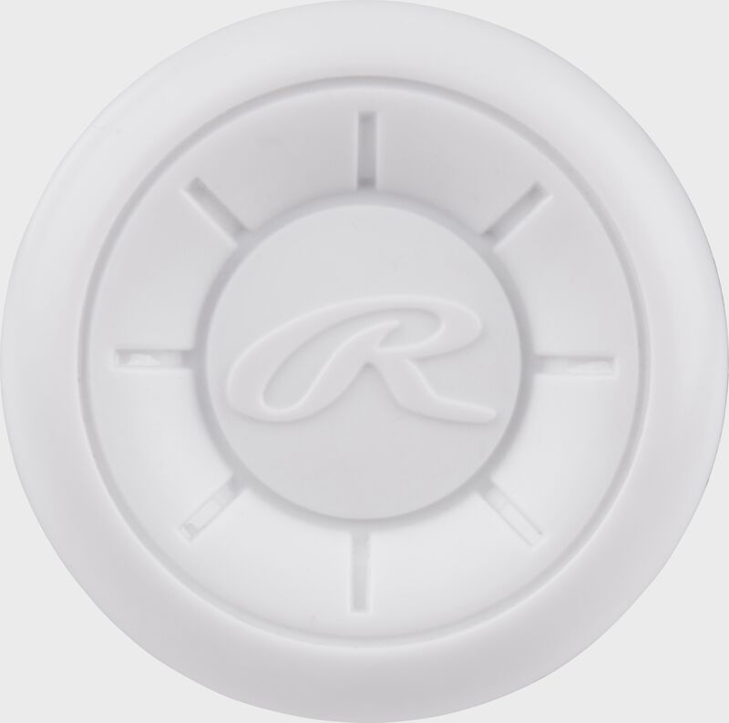 White end cap of a Rawlings 2024 USSSA Icon bat - SKU: RUT4I10 loading=