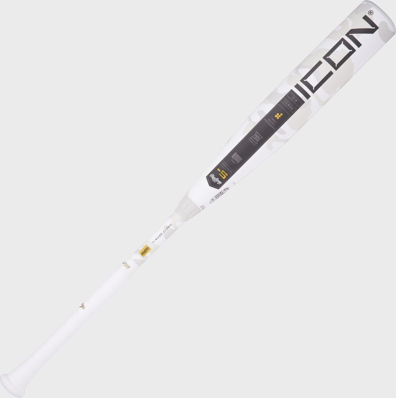 Main image of a white 2025 Rawlings Icon -5 USSSA baseball bat loading=