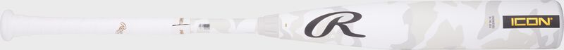 Alternate view of a white Icon -5 USSSA baseball bat loading=